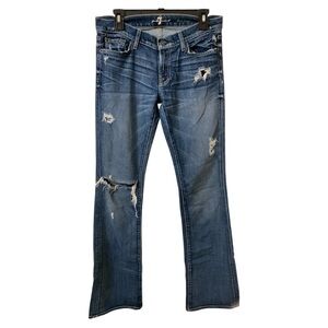 7FAM Distressed Bootcut Jeans Size 29
